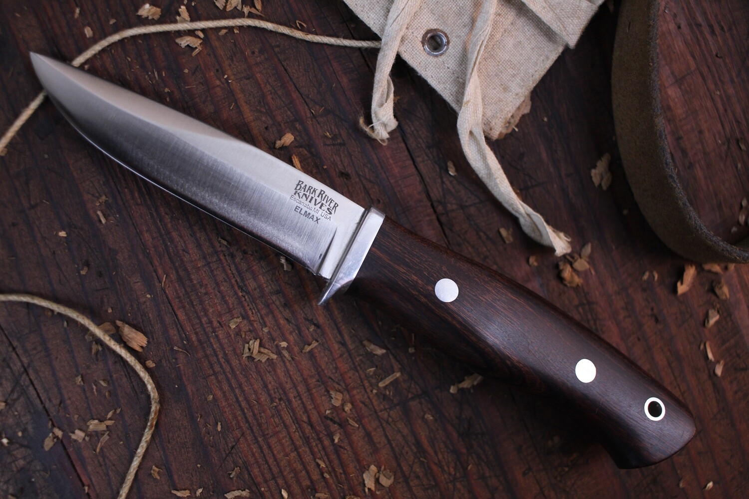 Bark River Snowy River 3.75&quot; Fixed Blade Knife / Desert Ironwood / Satin Elmax ( Pre Owned )