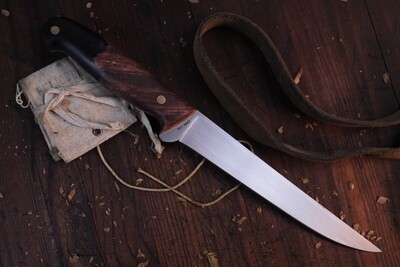 Semper Sharp Northern Knives Exclusive 7.25" Fillet / Stabilized Maple Burle &amp; Charcoal Epoxy / Satin CPM-154