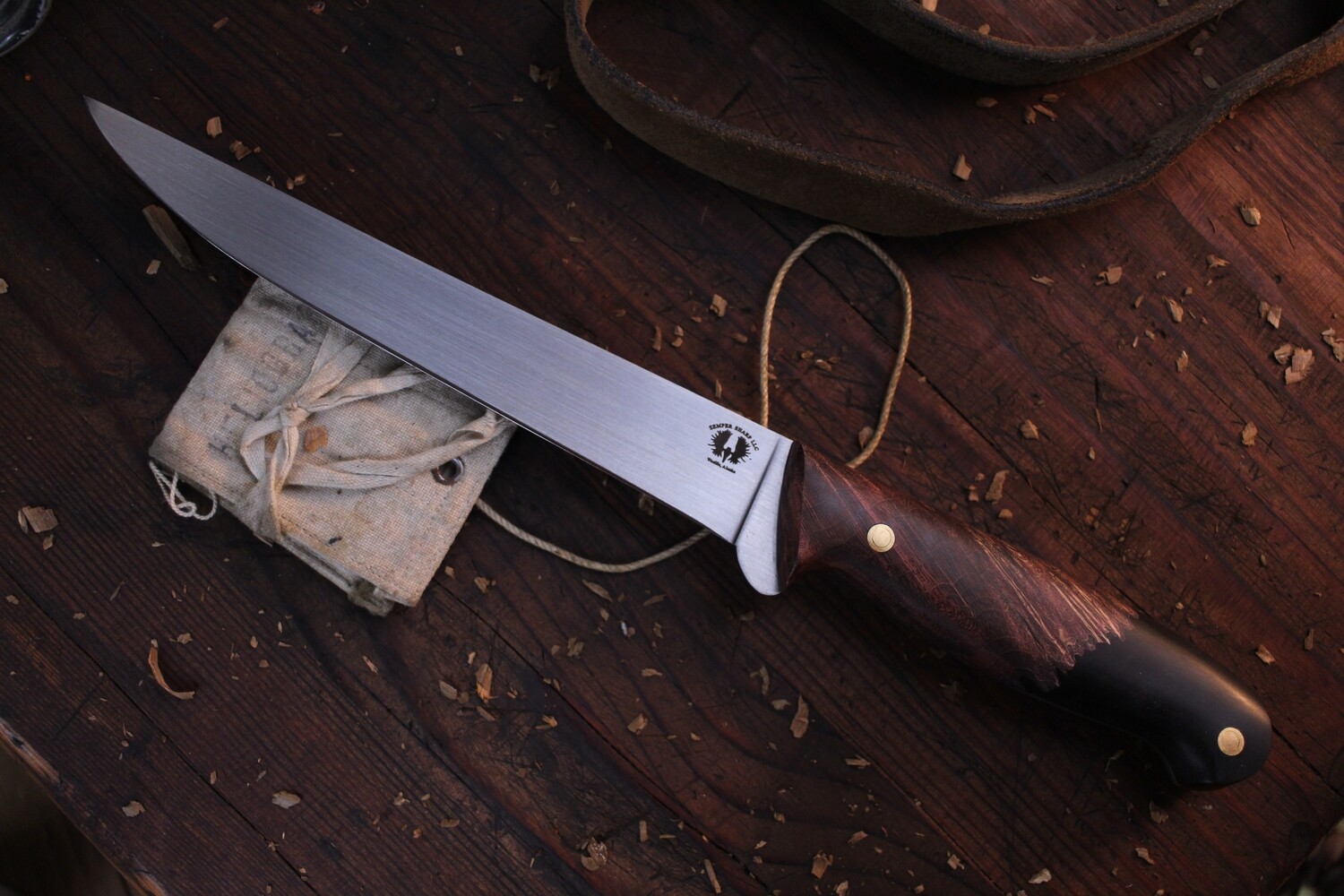 Semper Sharp Northern Knives Exclusive 7.25&quot; Fillet / Stabilized Maple Burle &amp; Charcoal Epoxy / Satin CPM-154