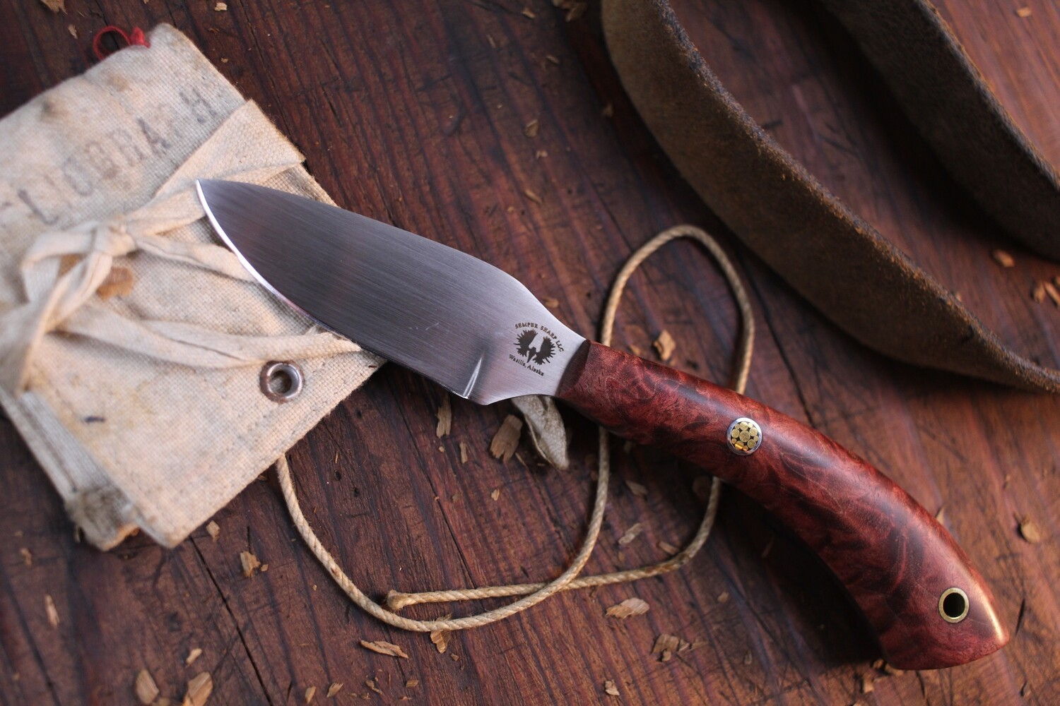 Semper Sharp EDC 2.25&quot; Custom Caper / Stabilized Tasmanian Blackwood / Satin Nitro V