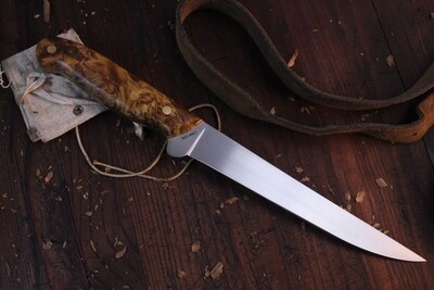 Semper Sharp Northern Knives Exclusive 7.25" Fillet / Stabilized Maple Burl / Satin CPM-154