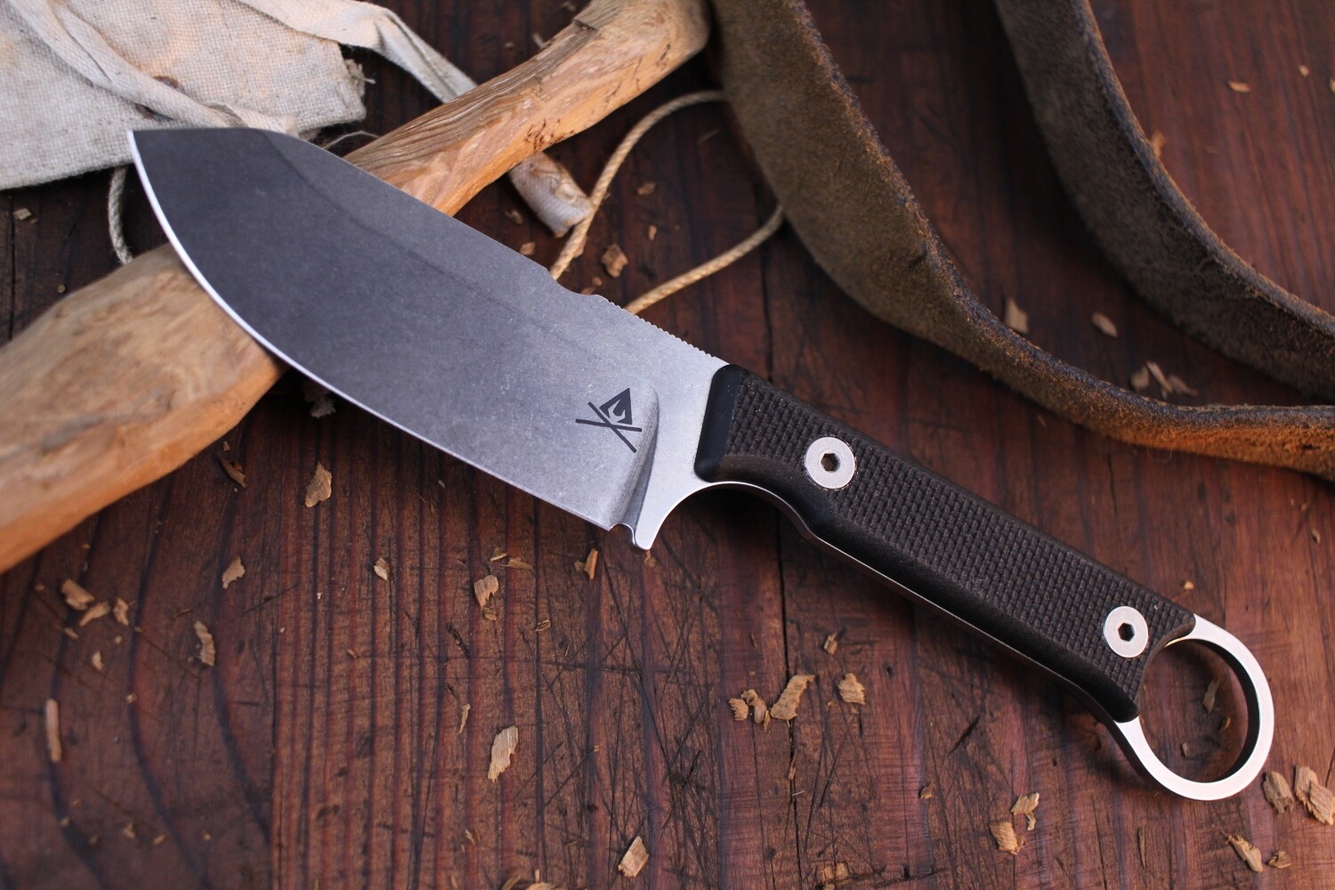 White River Knives Firecraft FC3.5 Pro 3.5&quot; Fixed Blade Knife / Textured Black G10 / Stonewashed S35VN