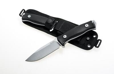 LionSTEEL M5 4.5" Fixed Blade Knife / Black G-10 / Satin Sleipner Steel