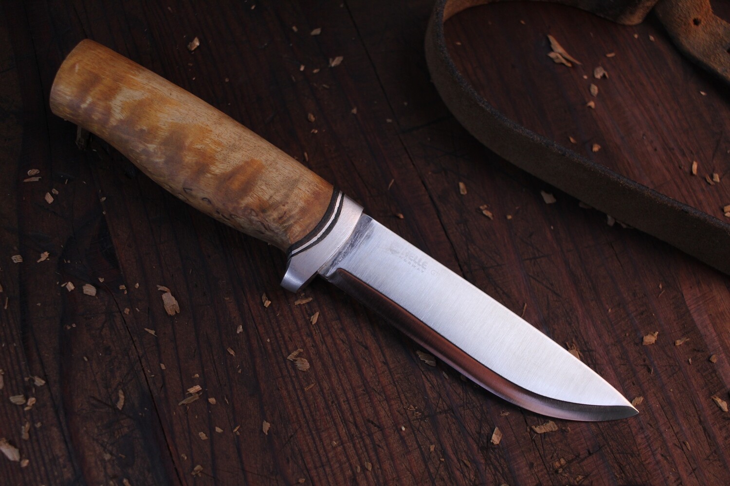 Helle GT 5&quot; Fixed Blade Knife / Curly Birch / Stainless ( Pre Owned )
