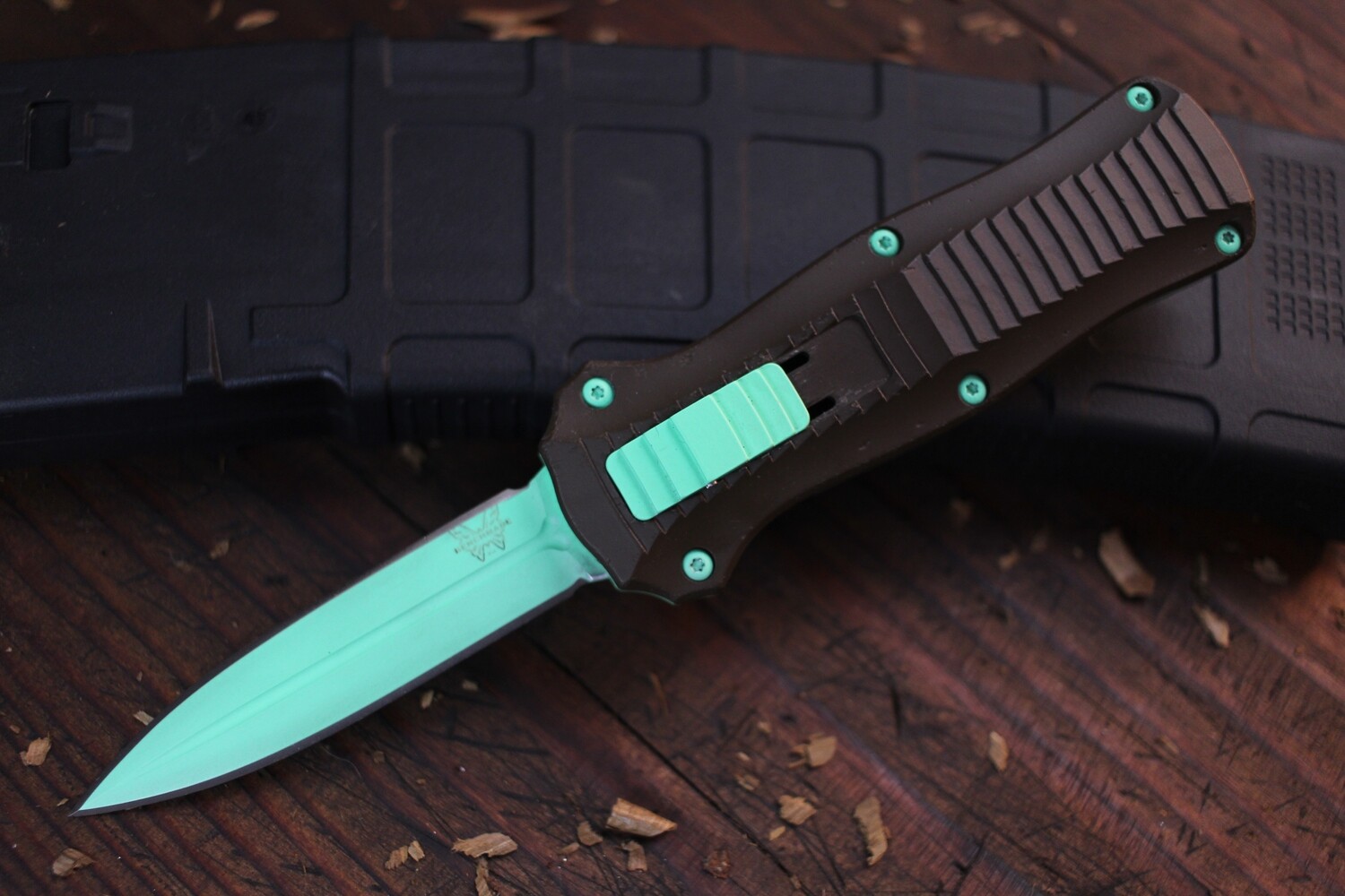 Benchmade Mini Infidel 3.10&quot; D/A OTF Automatic Knife / Mint Chocolate Chip Cerakote / Mint D2 (Pre-Owned)