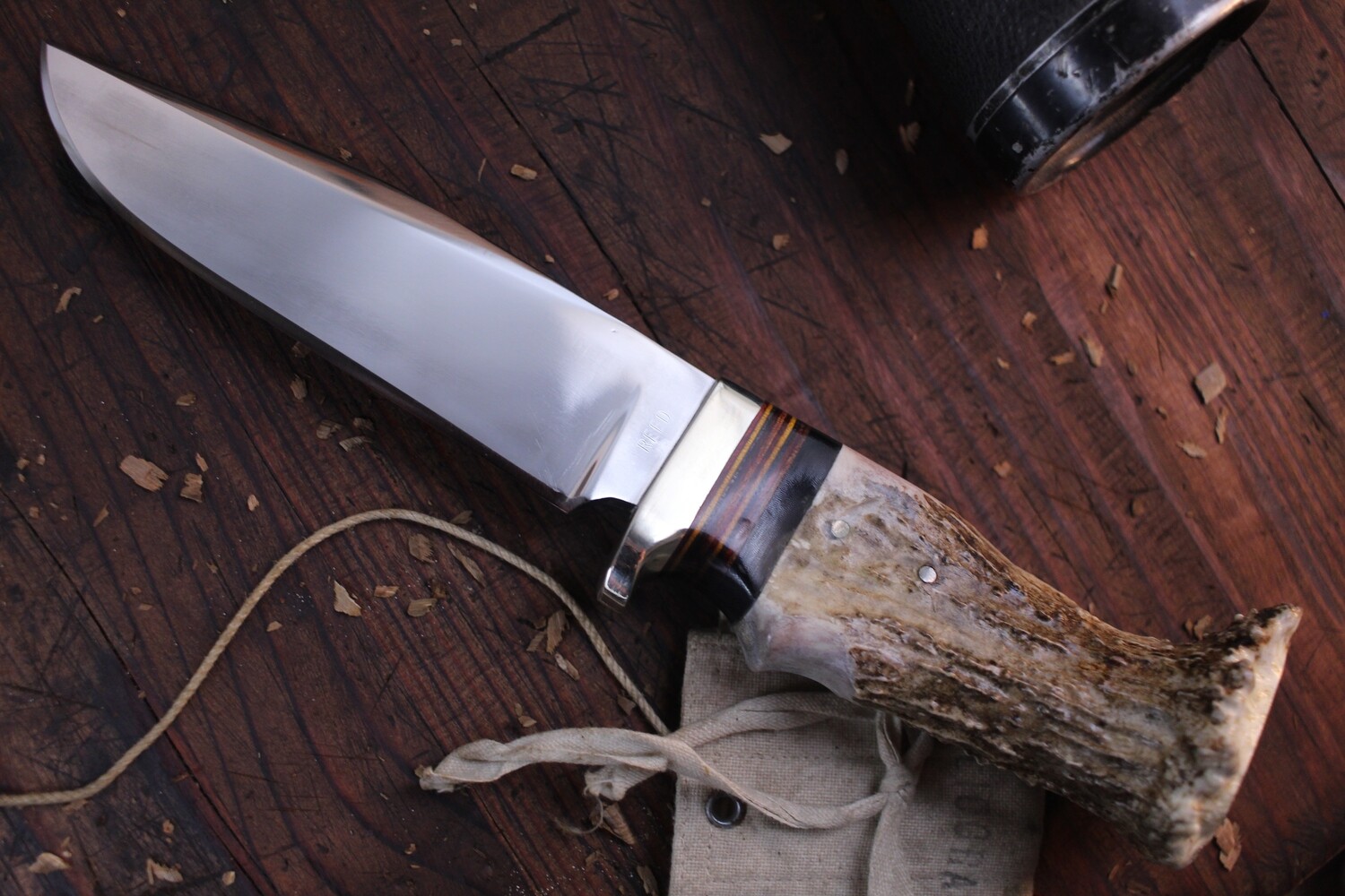 David Reed Chadded 5.75&quot; Fixed Blade Knife / Moose / Satin D2