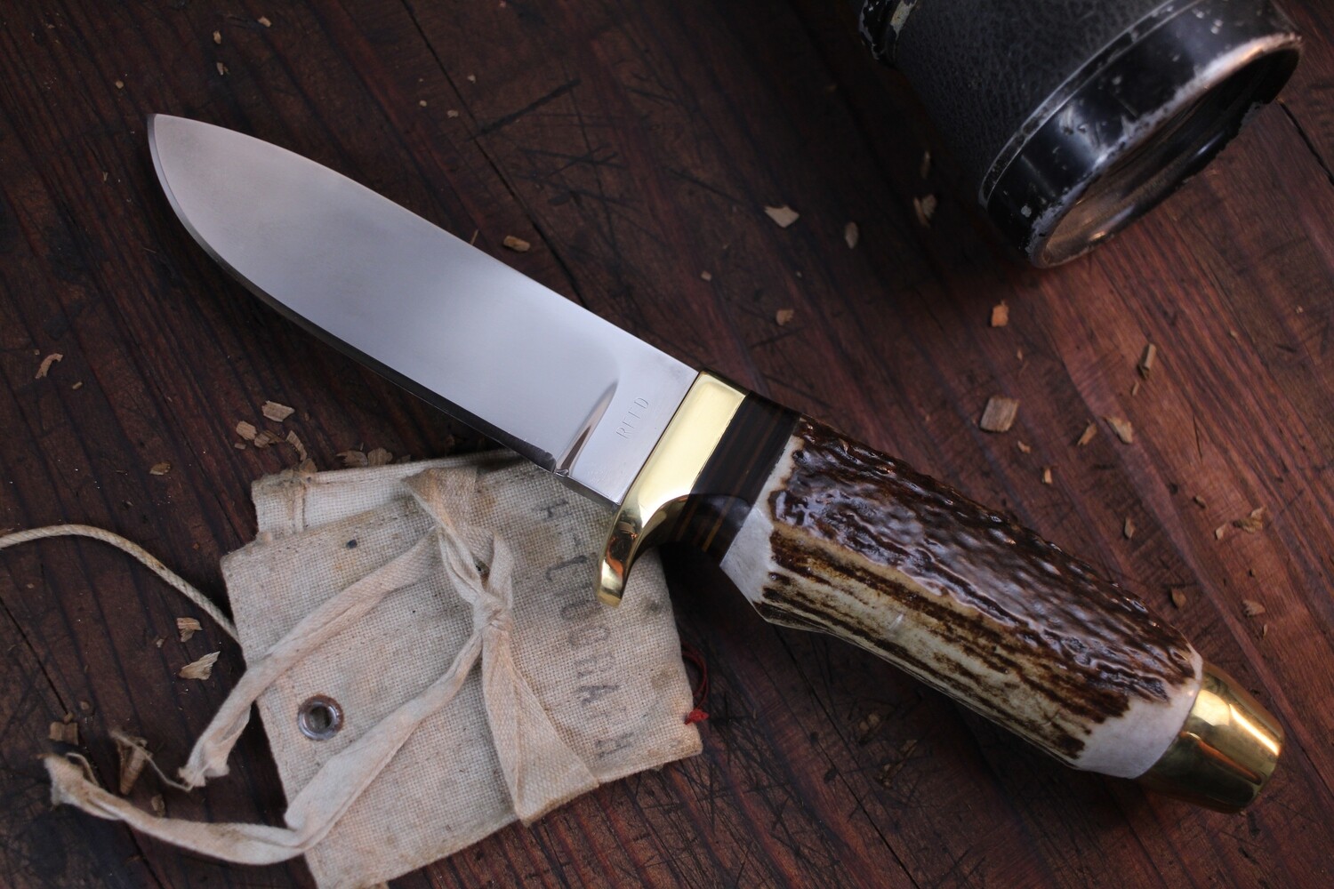 David Reed Chippity Choppity 4.5&quot; Fixed Blade Knife / Elk Horn / Satin D2