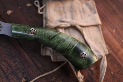 Semper Sharp EDC 2.25" Custom Caper / Stabilized Dyed Maple Burl / Stone Washed Nitro V