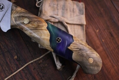 Semper Sharp Northern Knives Exclusive 7.25" Fillet / Buckeye Burl &amp; Northern Lights Epoxy / Satin Nitro V