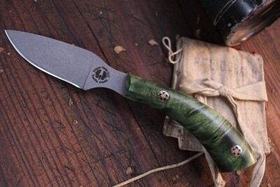 Semper Sharp EDC 2.25&quot; Custom Caper / Stabilized Dyed Maple Burl / Stone Washed Nitro V