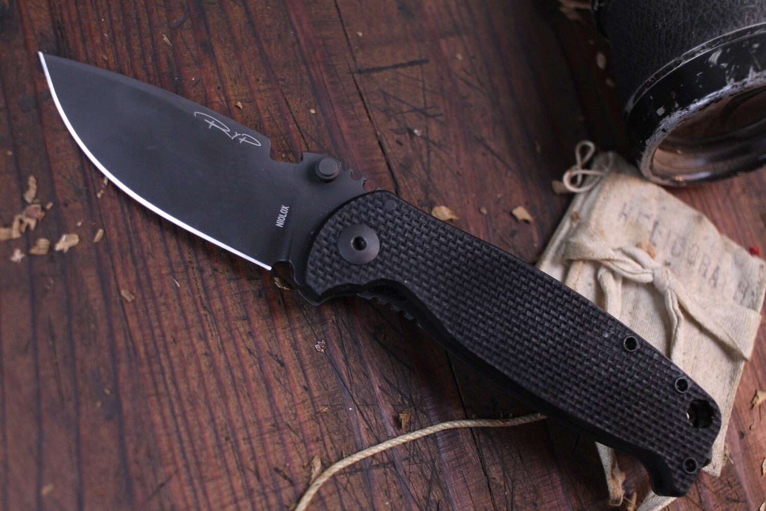DPx Gear HEST/F 3.0 3.15&quot; Frame Lock Knife / Black G-10 / Black Niolox ( Pre Owned )