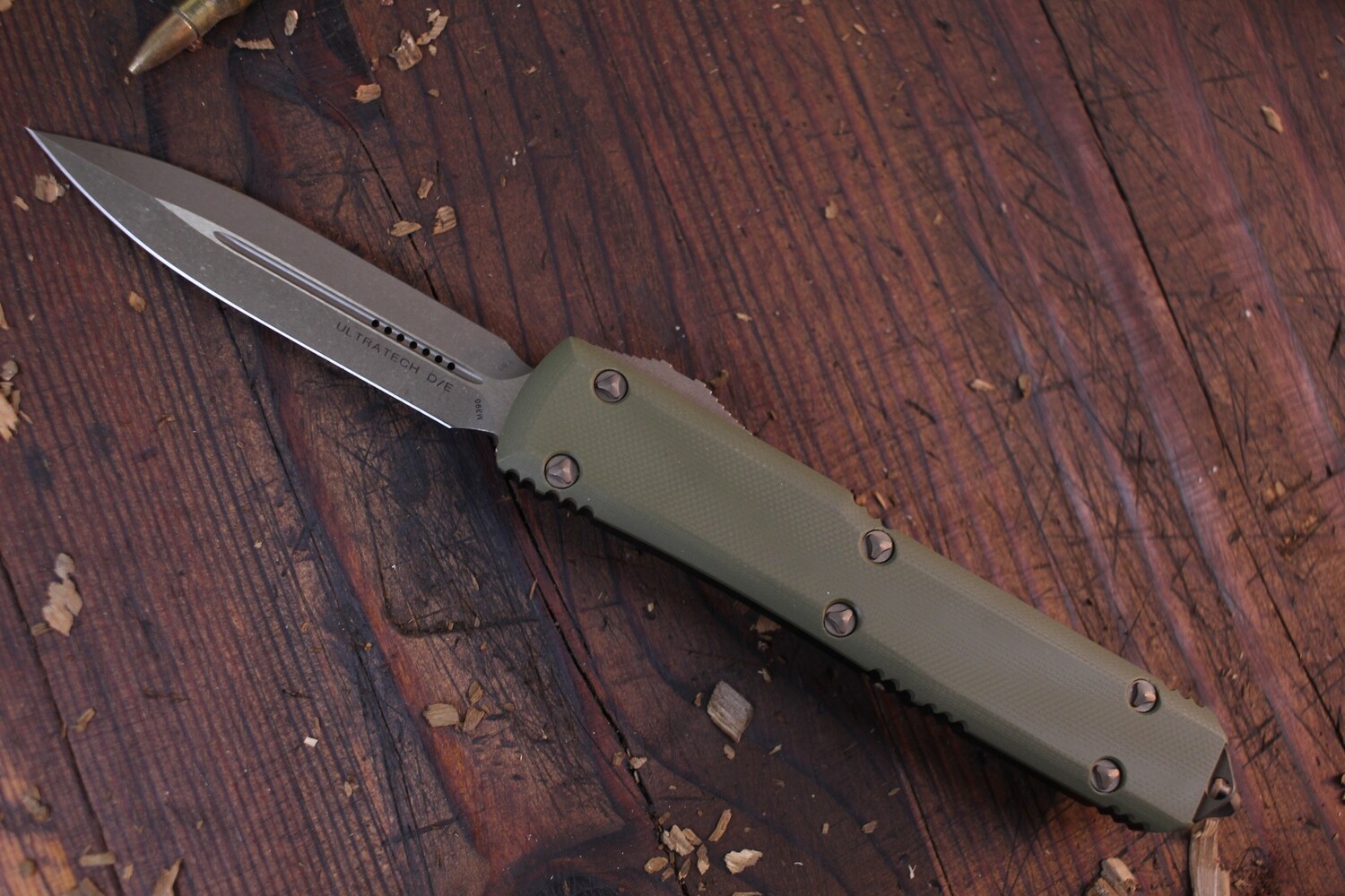 Microtech Signature Series Ultratech 3.46&quot; OTF Automatic Knife / OD G10 / Bronze