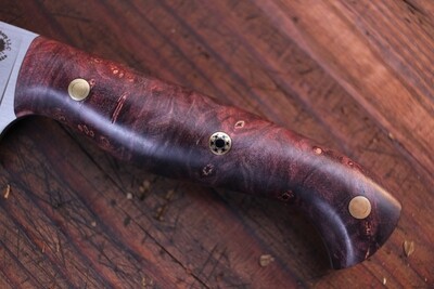 Semper Sharp 6" Chef Knife / Dyed Maple Burl / Satin Nitro V