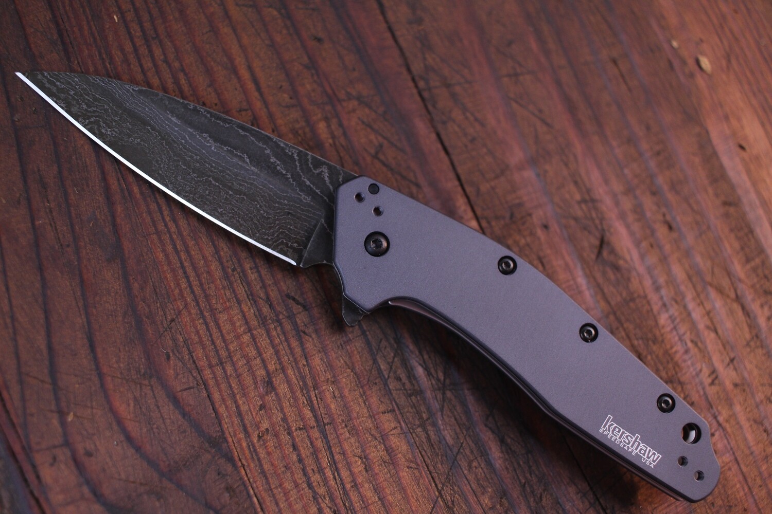 Kershaw Dividend 3&quot; Assisted Knife, Damascus / Grey ( Discontinued )