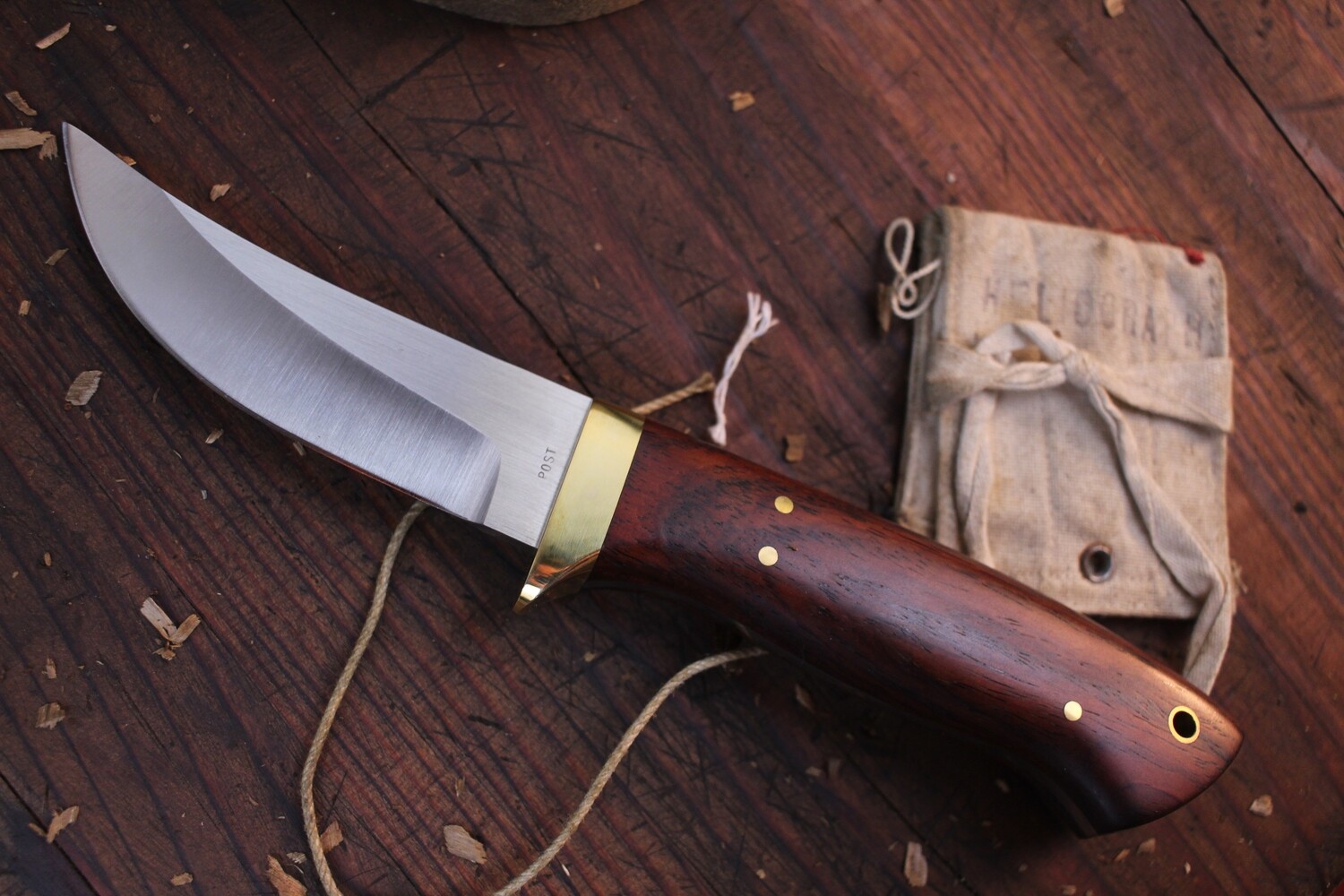 Post Knives Model 220G 4&quot; Fixed Blade Knife / Dymondwood / Satin 154CM