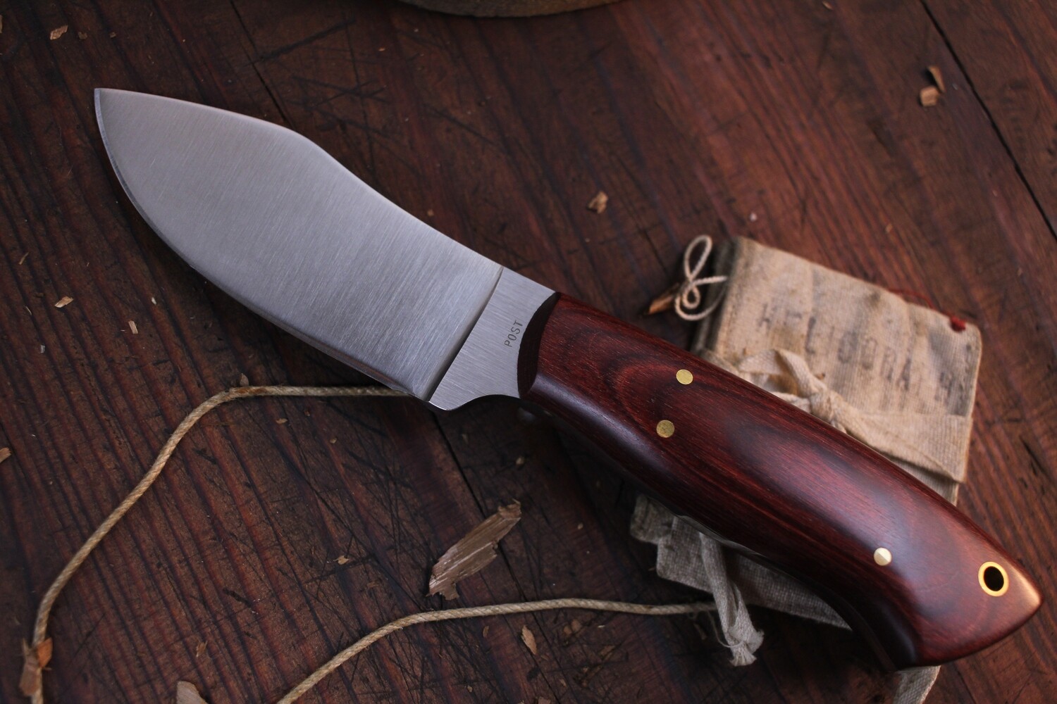 Post Knives Large Nessmuk 3.75&quot; Fixed Blade / Dymondwood / Satin 154CM