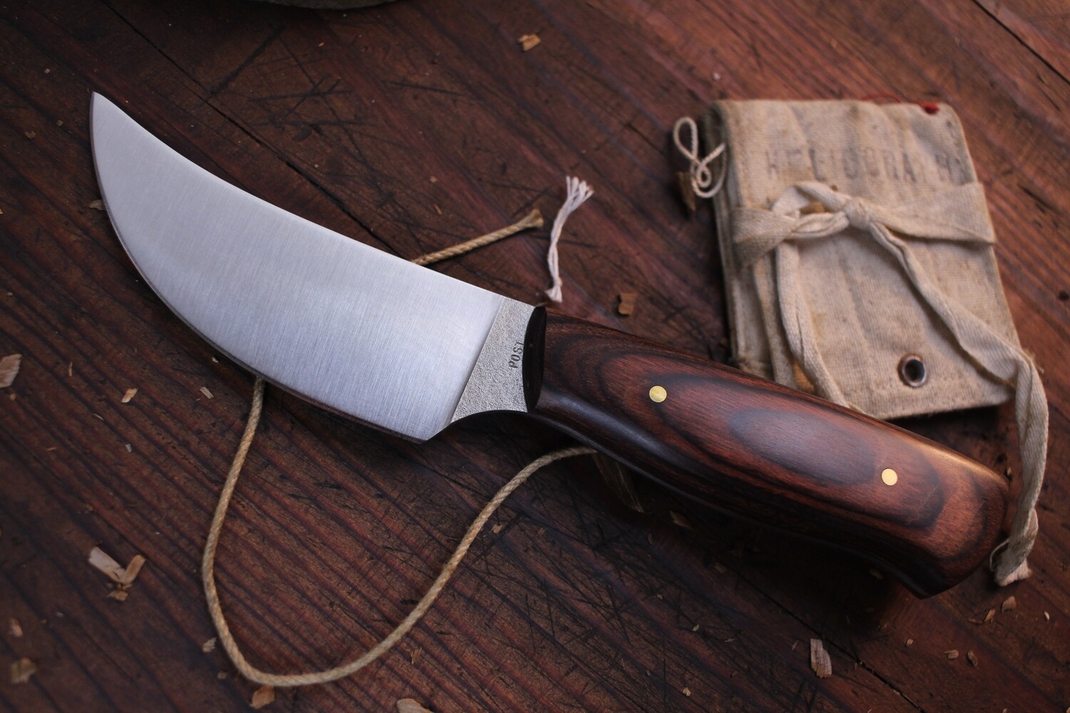 Post Knives 3.5&quot; Large Beaver Skinner / Dymondwood / Satin 154CM