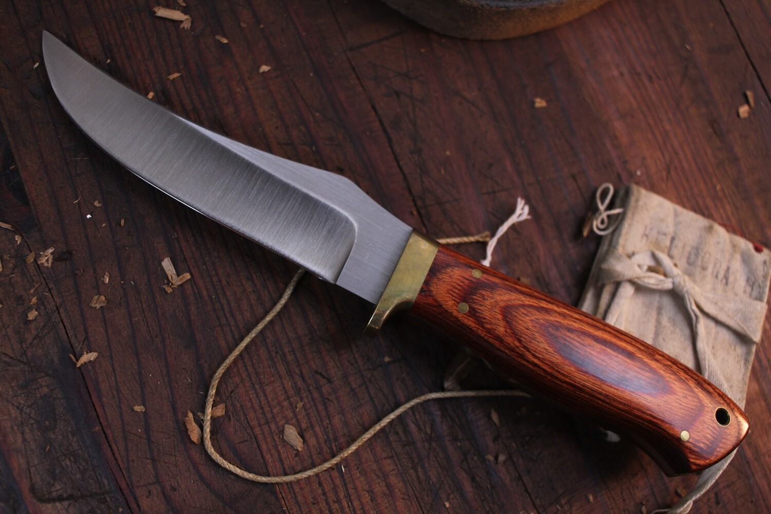 Post Knives Model 305S 4.5&quot; Fixed Blade Knife / Dymondwood / Satin 154CM
