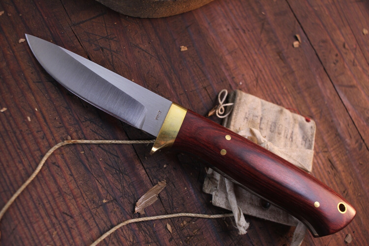 Post Knives Model 120S 3.75&quot; Drop Point Hunter / Dymondwood / Satin 154CM