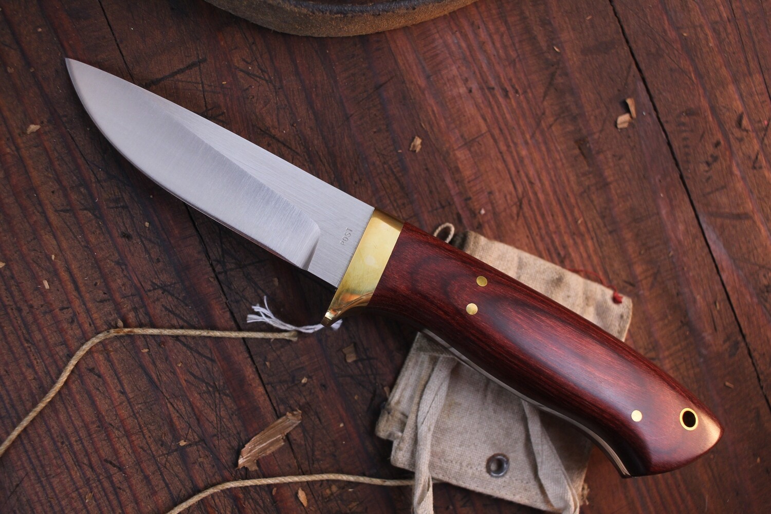 Post Knives Model 280S 4&quot; Drop Point Hunter / Dymondwood / Satin 154CM
