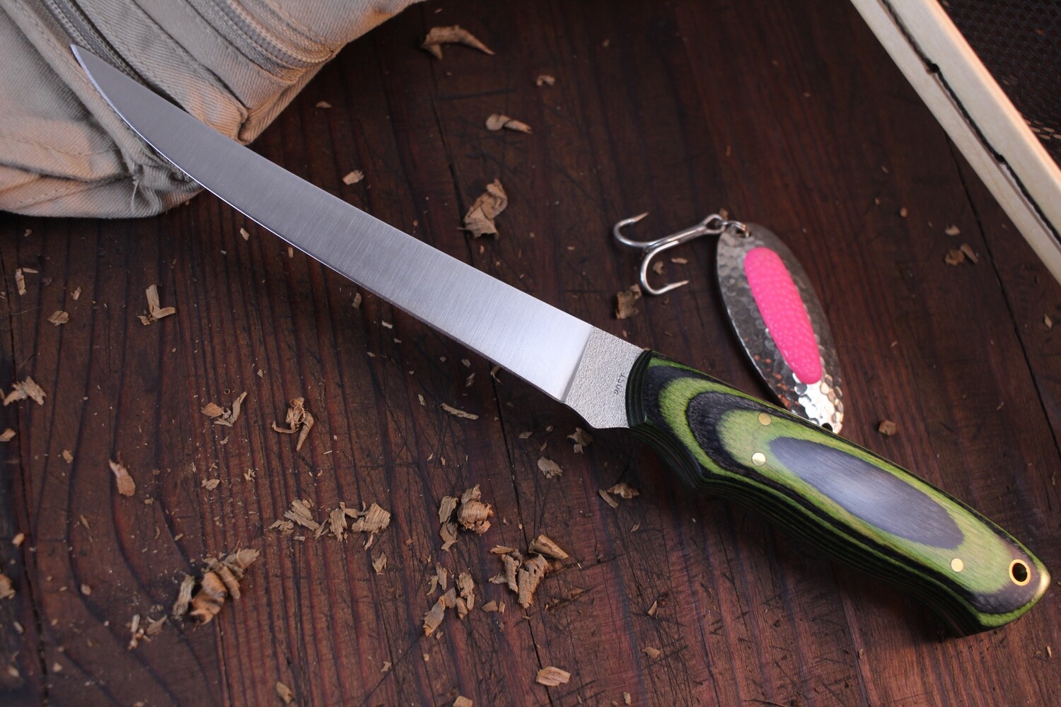 Post Knives 6&quot; Fillet Knife / Green Dymondwood / Satin 440