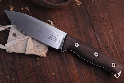 White River Knives Ursus 45 4.5" Fixed Blade Knife / Black Canvas Micarta / Stonewashed S35VN