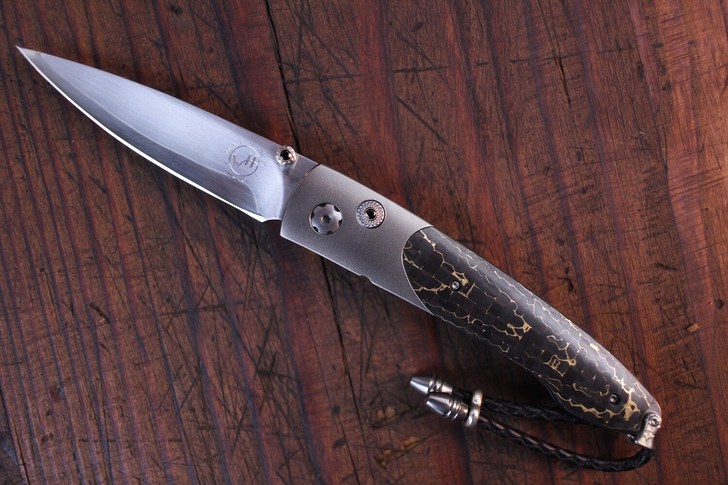 William Henry Studio B10 Daily 2.75&quot; Button Lock Folder / Titanium /  ZDP-189 / Brass Infused Carbon Fiber