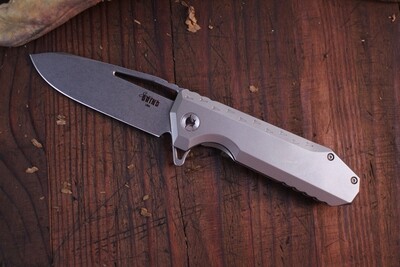 Southern Grind Penguin 3.5" Frame Lock Knife, Titanium / Stonewash ( Pre Owned )