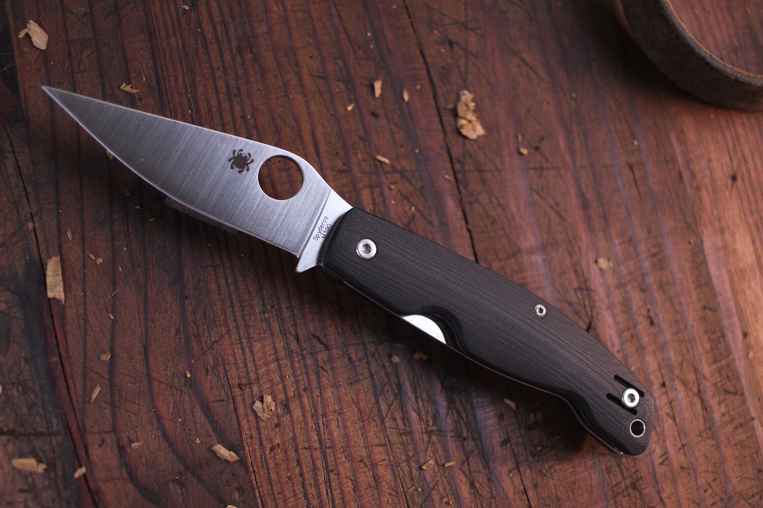 Spyderco Pattadese Pin 3.19&quot; Folding Knife, M390 Steel / Black G10