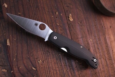 Spyderco Pattadese Pin 3.19" Folding Knife, M390 Steel / Black G10