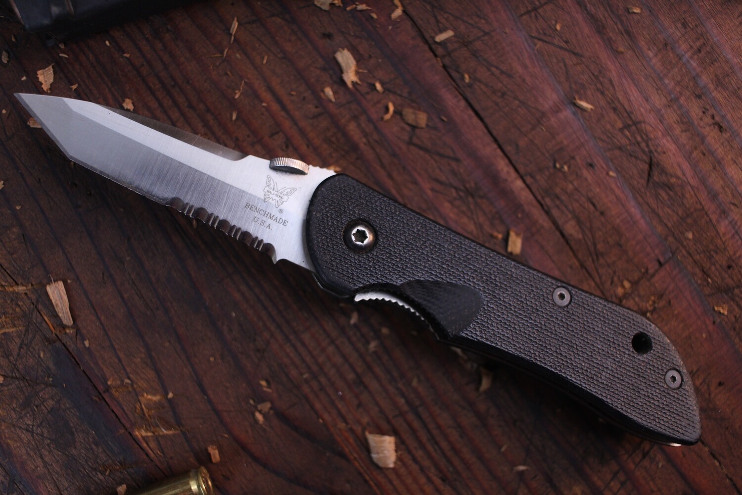 Benchmade Mini Stryker 3&quot; Folding Knife / Black G10 / Satin 154CM / Partially Serrated ( Pre Owned )