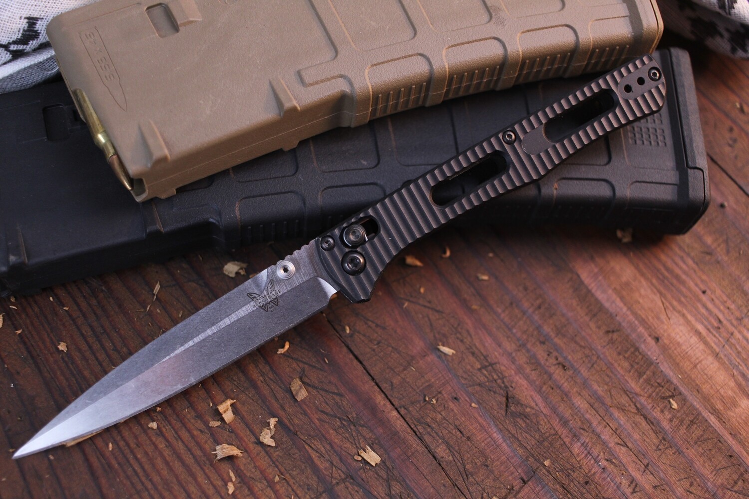 Benchmade Fact 3.95&quot; AXIS Lock Knife / Satin / Black Aluminum ( Pre Owned )