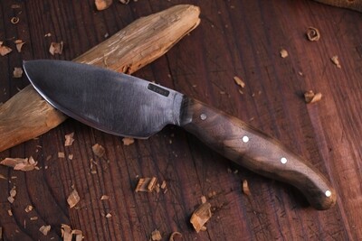 Mark Couch Lamb Skinner Fixed Blade 3.5" Knife, High Carbon / Walnut / Leather Sheath