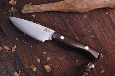 Bark River Kalahari Bushman 3.25" Fixed Blade Knife / Natural Canvas Micarta / Satin A2 ( Pre Owned )