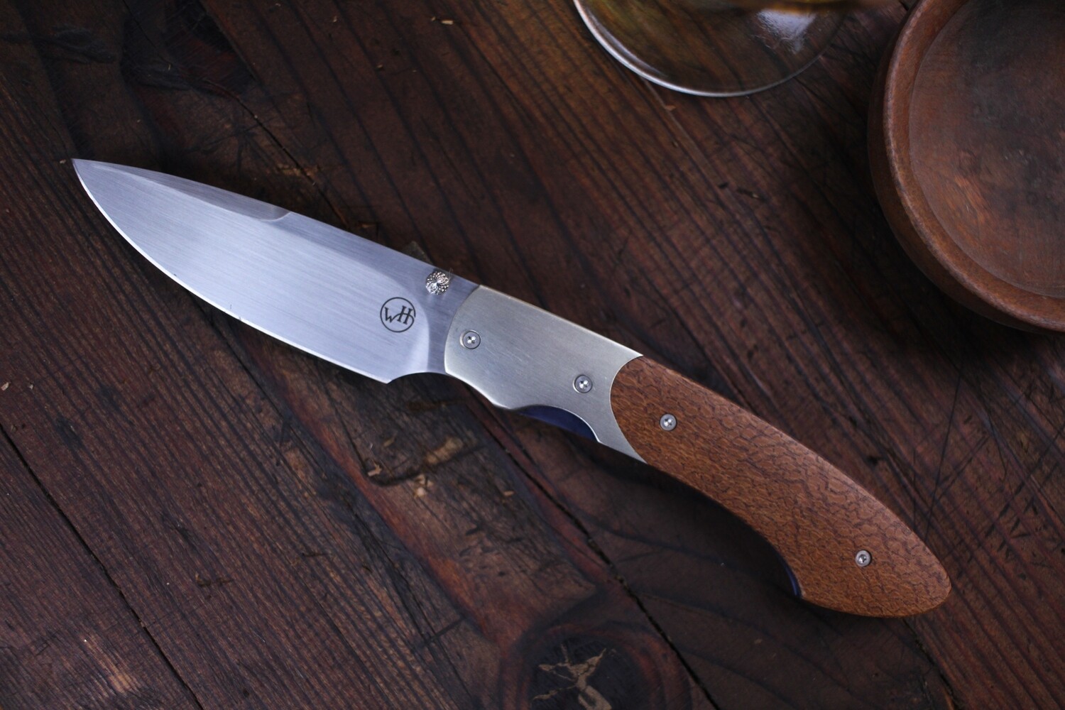 William Henry Studio T12 2.75&quot; Gentlemans Folder / Snakewood &amp; Titanium / Satin ATS-34 ( Pre Owned )