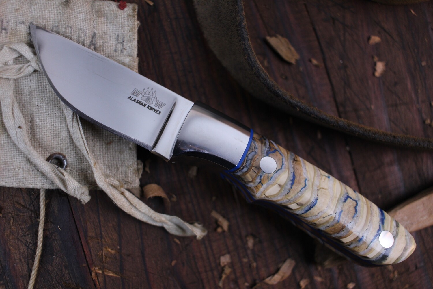 M&amp;W Alaskan Knives 3 Finger 2.5&quot; Skinner / Mammoth Tooth / Satin S30V