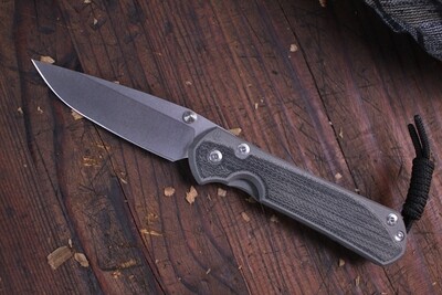 Chris Reeve Knives Large Sebenza 31 3.625" Frame Lock Knife / Black Micarta / Stonewash S35VN ( Pre Owned )
