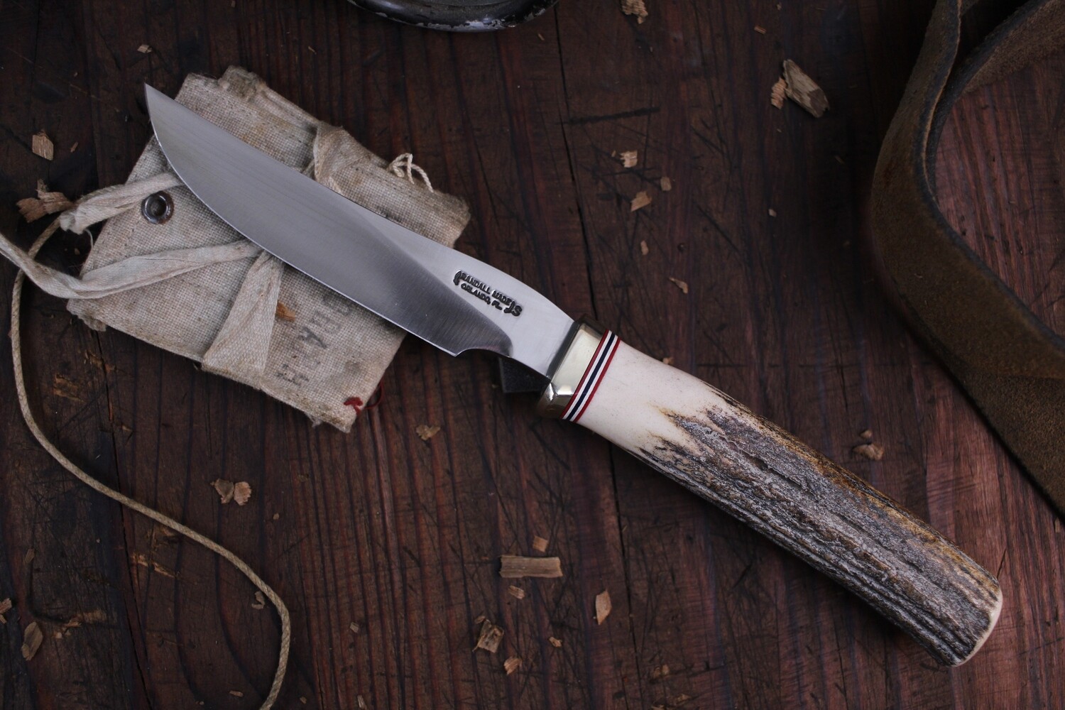 Randall Made Model 6-4 Steak Knife 4.5&quot; Fixed Blade Knife / Stag / Stainless