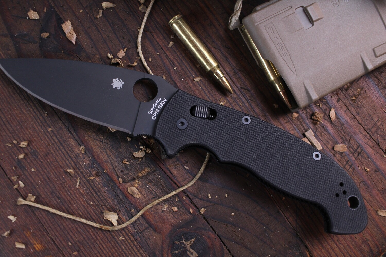 Spyderco Manix 2 XL 3.88&quot; Folder / Black G10 / Black S30V