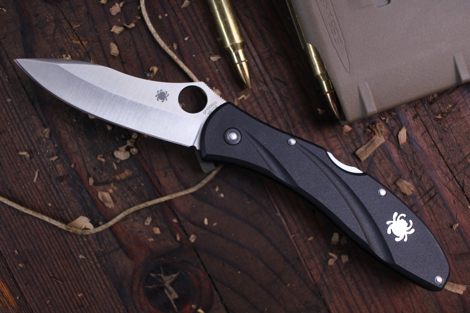 Spyderco Centofante 3 3.125&quot; Knife Folder, Black FRN / Satin (No Box)