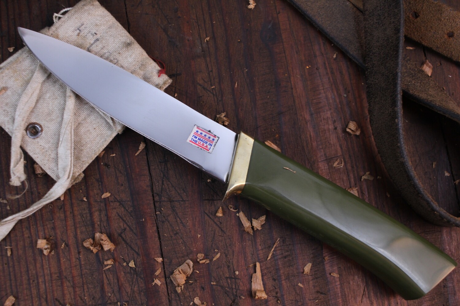 Gerber Classic C475 Custom Series 4.75” Fixed Blade / Al Mar Design / Green Composite / Satin M2HS ( Pre Owned )