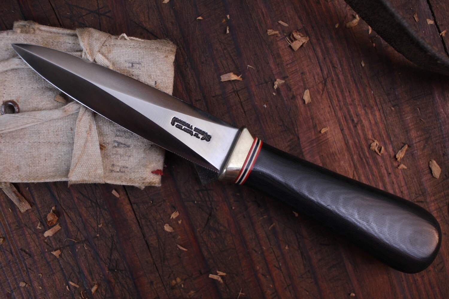 Randall Made Gambler 4&quot; Boot Knife / Black Micarta  / Stainless Steel ( Pre Owned )