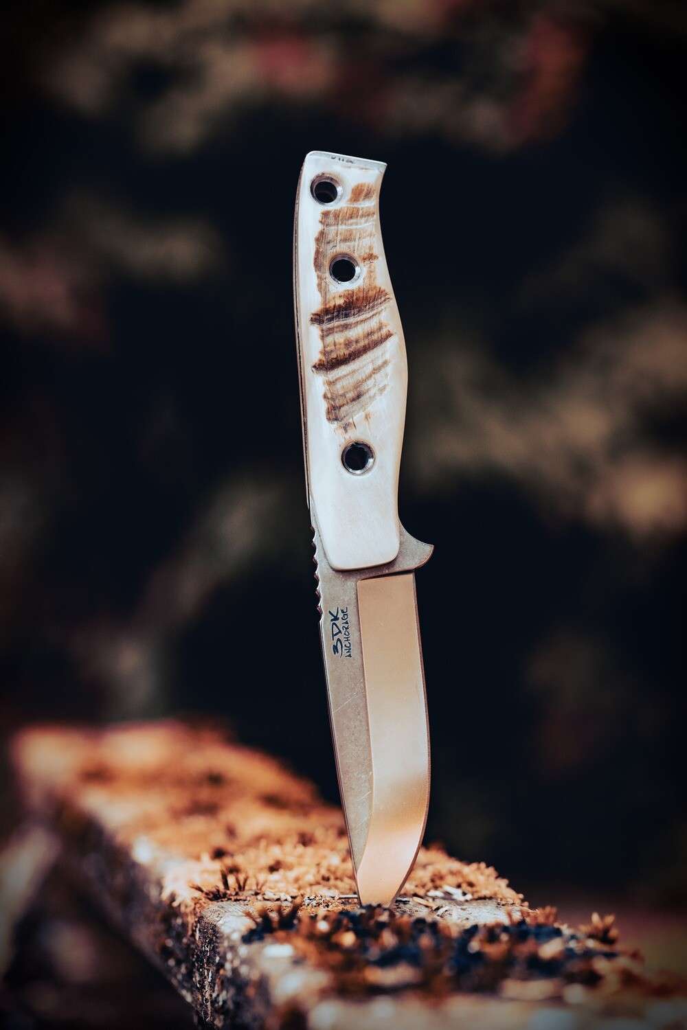 3DK MAK 4&quot; Fixed Drop Point, N690 Blade / Dall Sheep Handle