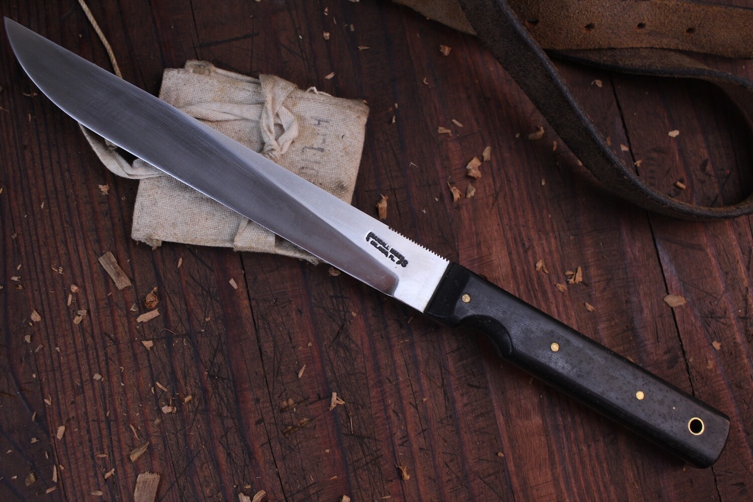 Randall Made Model 10-7 Salt Fisherman 7&quot; Fixed Blade Knife / Black Micarta / Stainless ( Pre Owned )