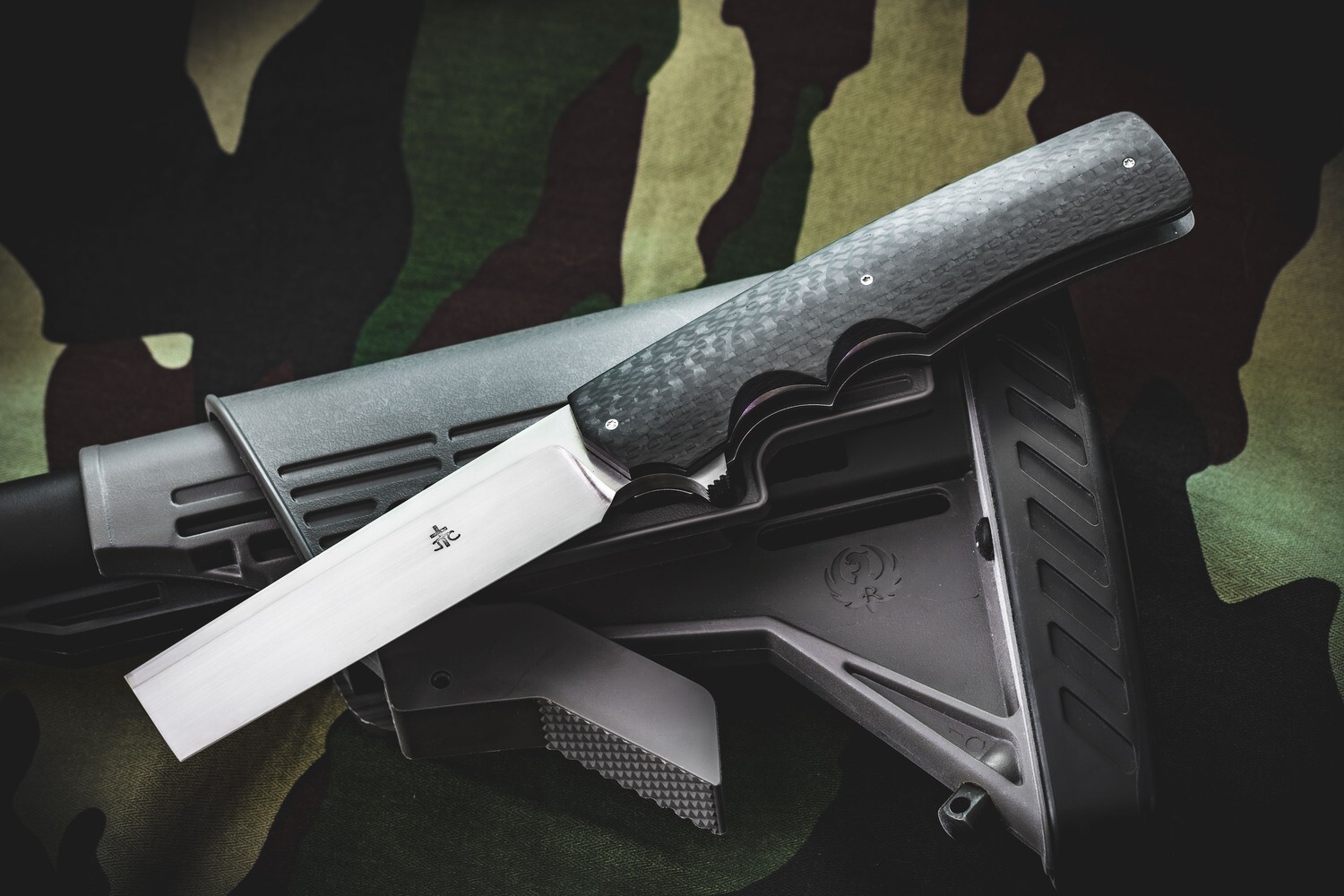 Jason Clark Custom Buzz 3.75&quot; Folding Knife / Titanium &amp; Carbon Fiber / Satin S35VN ( Pre Owned )