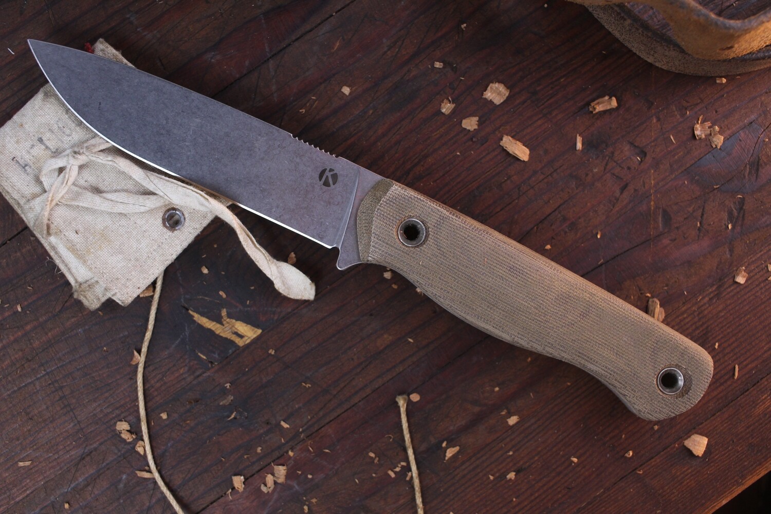 Dan Koster Bushmaster 5” Fixed Blade / Green Micarta / CPM-3V