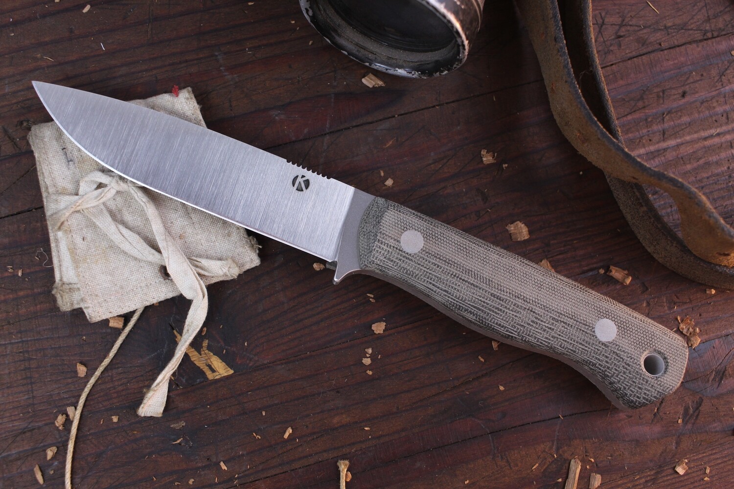 Dan Koster Bushmaster 5” Fixed Blade / Canvas Micarta / CPM-3V