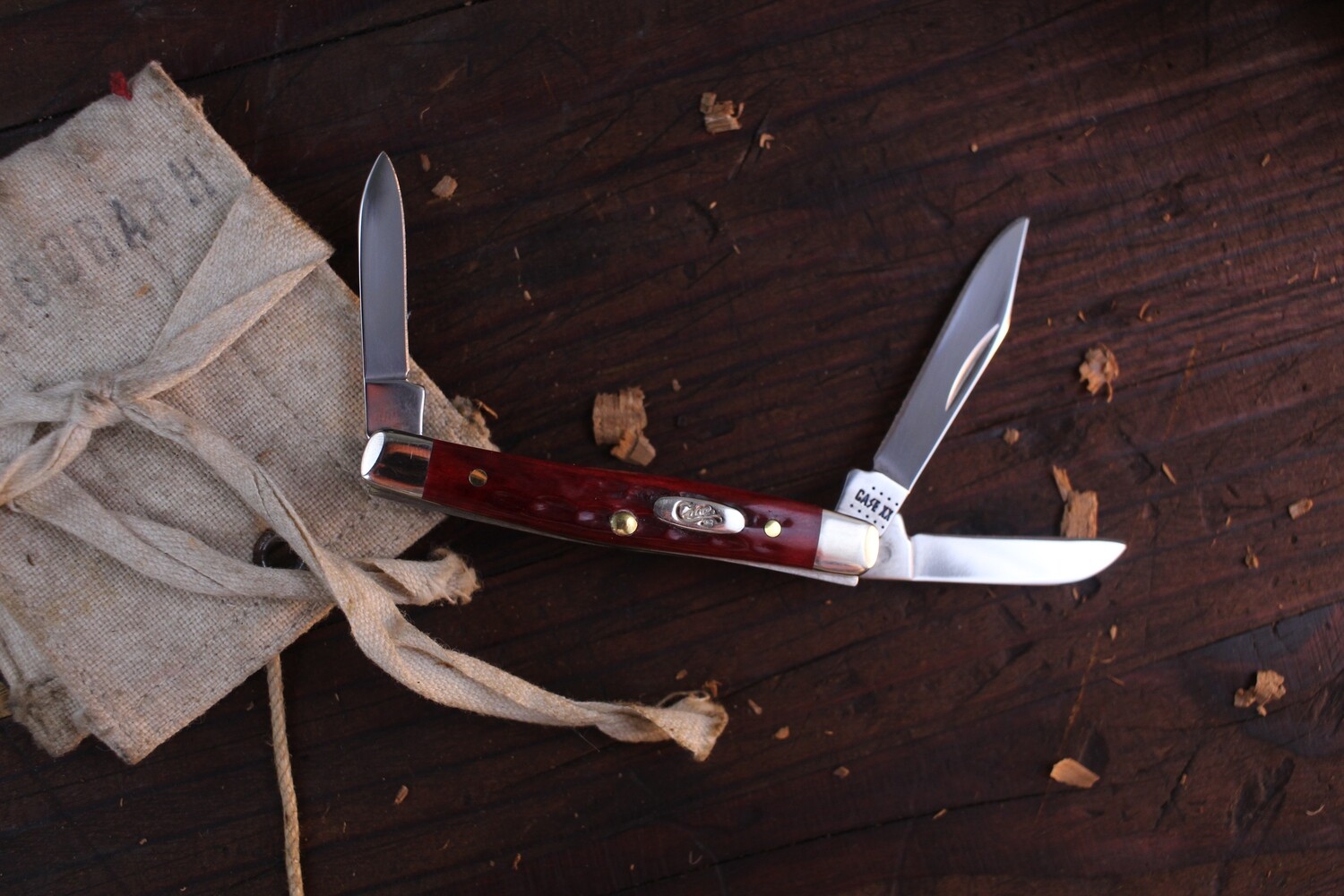 Case Small Stockman 6333SS 2.63&quot; / Red Jigged Bone / Silver Bolsters