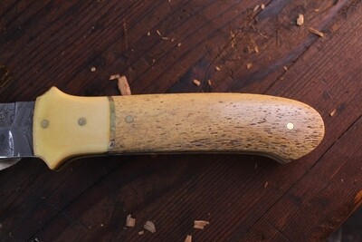 Don Dezarn Fighter 5.5" Fixed Blade Knife / Westinghouse Micarta &amp; Stellar Sea Cow / Damascus / Double Hollow Grind
