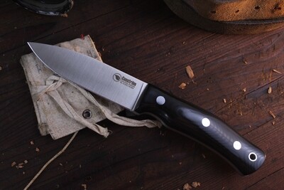 Casström No. 10 Swedish Forest Knife 4” Fixed Blade / Black G-10 / Satin Sandvik 